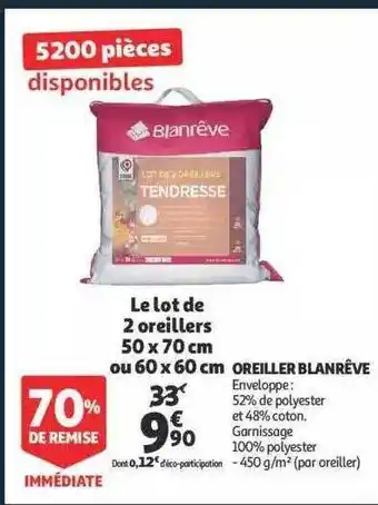 Auchan Oreiller blanrêve offre