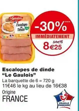 Monoprix Escalopes de dinde offre