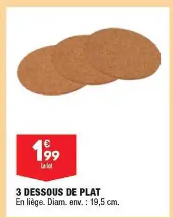 ALDI 3 dessous de plat offre