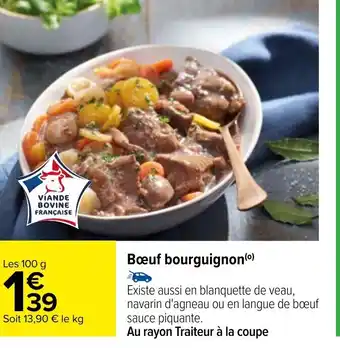 Carrefour Market Bœuf Bourguignon offre
