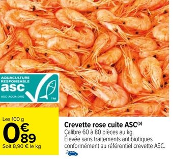 Carrefour Market Crevette Rose Cuite ASC offre