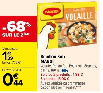 Carrefour Market Bouillon Kub Maggi offre
