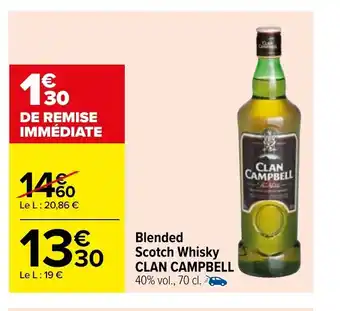 Carrefour Market Blended Scotch Whisky Clan Campbell offre