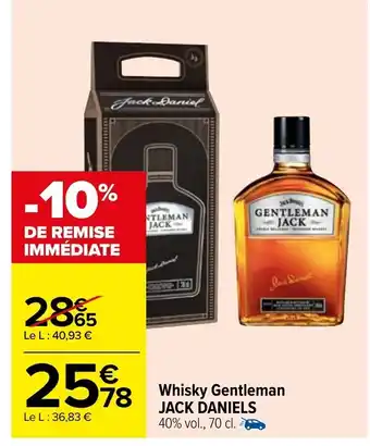 Carrefour Market Whisky Gentleman Jack Daniels offre