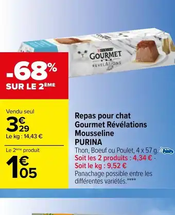 Carrefour Market Repas Pour Chat Gourmet Révélations Mousseline Purina offre
