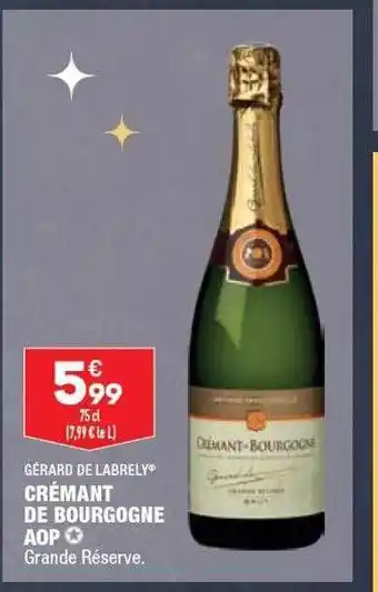 ALDI Gérard de labrely crémant de bourgogne aop offre