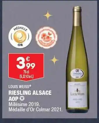 ALDI Louis weiss riesling alsace aop offre