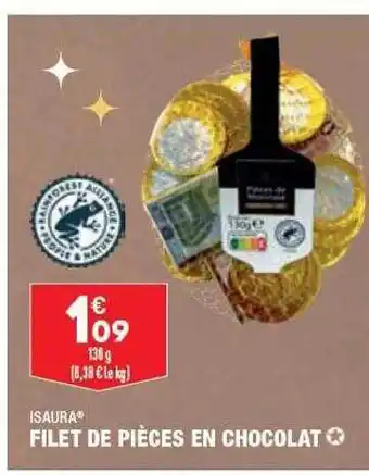 ALDI Isaura filet de pièces en chocolat offre