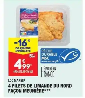 ALDI Loc marée 4 filets de limande du nord façon meunière offre