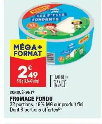 ALDI Conquérant fromage fondu offre