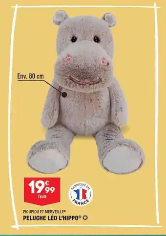 ALDI Pioupiou et merveille peluche léo l'hippo offre