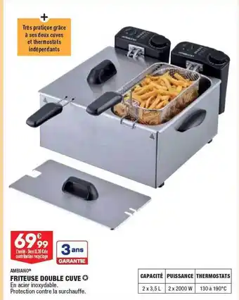 ALDI Ambiano friteuse double cuve offre