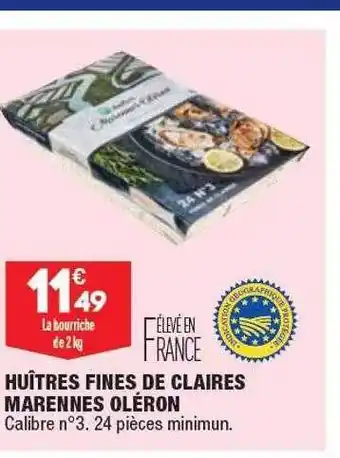 ALDI Huîtres fins de claires marennes oléron offre