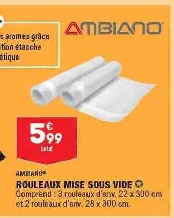 ALDI Ambiano rouleaux mise sous vide offre