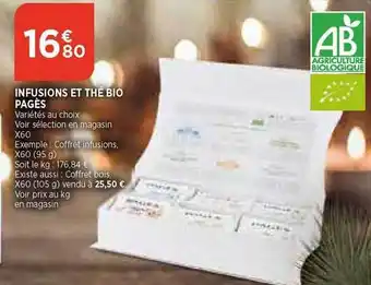 Bi1 Infusions et thé bio pagès offre
