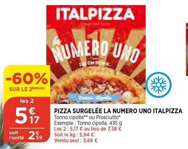 Promo Pizza surgelée la numéro uno italpizza chez Bi1
