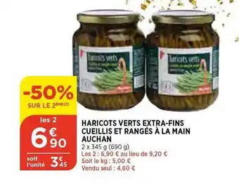 Bi1 Haricots verts extra-fins cueillis et rangés à la main auchan offre