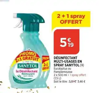 Bi1 Désinfectant multi-usages en spray sanytol offre