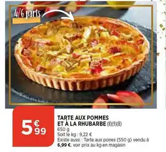 Tarte aux pommes et à la rhubarbe