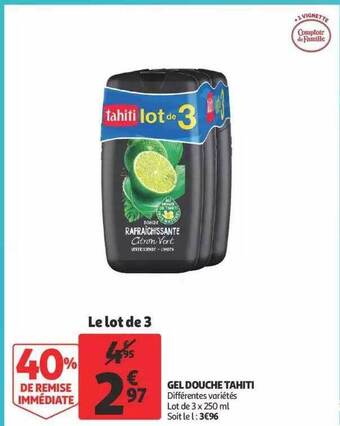 Auchan Gel douche tahiti offre