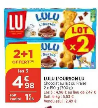 Bi1 Lulu l'ourson lu offre