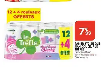 Bi1 Papier hygiénique maxi douceur le trèfle offre