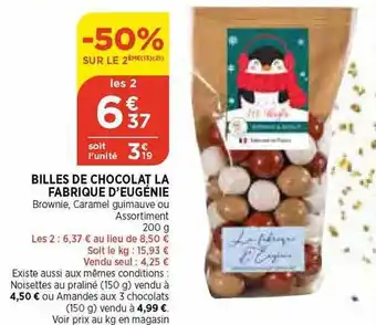 Bi1 Billes de chocolat la fabrique d'eugénie offre