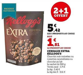 Super U Céréales extra kellogg's offre