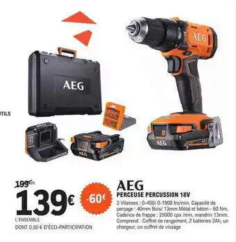E.Leclerc Brico Perceuse percussion 18v aeg offre