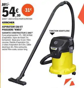 E.Leclerc Brico Aspirateur eau et poussière offre