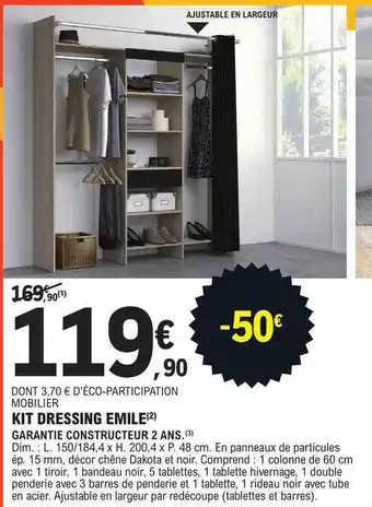 E.Leclerc Brico Kit dressing emile offre