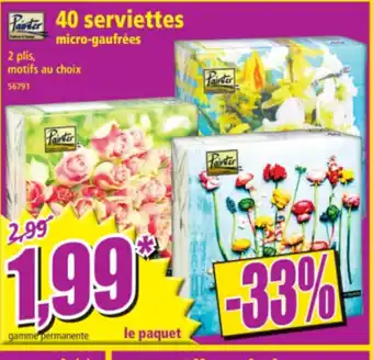 Norma 40 serviettes micro-gaufrées offre