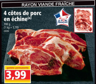 Norma 4 côtes de porc en échine offre