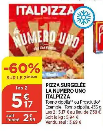 Pizza surgelée la numero uno italpizza