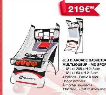 Costco Jeu d'arcade basketball multijoueur - md sports offre