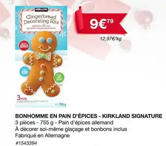 Costco Bonhomme en pain d'épices - kirkland signature offre