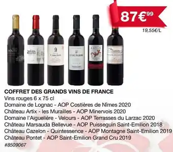 Costco Coffret des grands vins de france offre