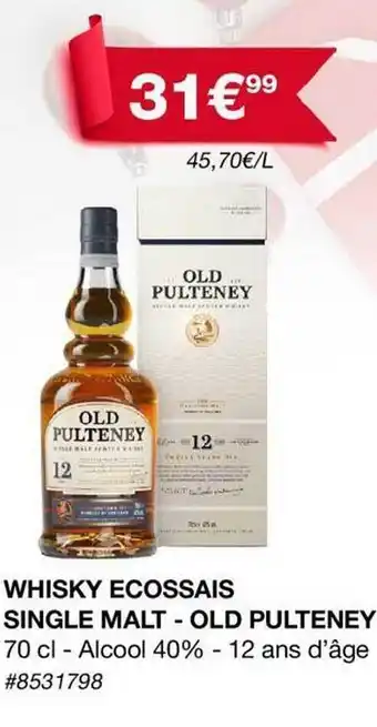 Whisky ecossais single malt - old pulteney