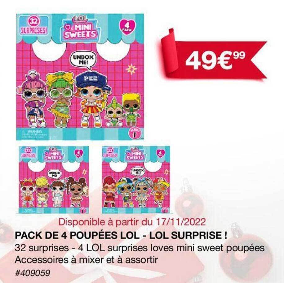 Promo Pack de 4 poupées lol lol surprise ! chez Costco