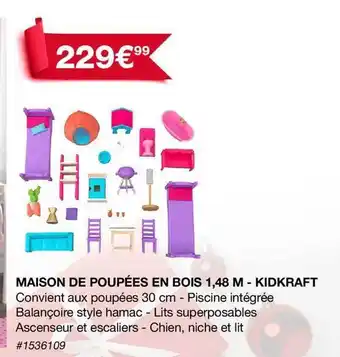 Costco Maison de poupées en bois 1,48 m - kidkraft offre