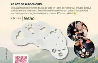Le lot de 6 pochoirs
