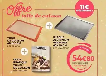 Guy Demarle Toile de cuisson 40 x 30 cm, gook pratique toiles de cuisson, plaque aluminium perforée 40 x 30 cm offre