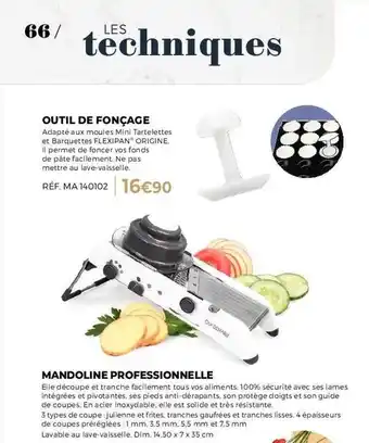 Outil de fonçage, mandoline professionnelle