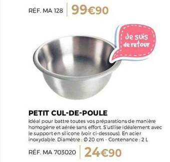 Guy Demarle Petit cul-de-poule offre