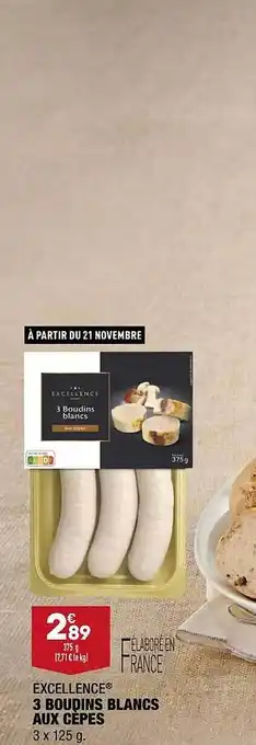 3 boudins blancs aux cèpes excellence