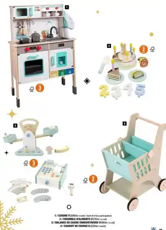 ALDI Cuisine, ensemble d'aliments, balance ou caisse enregistreuse, chariot de course offre