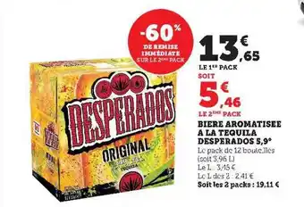 Hyper U Bière aromatisée à la tequila desperados 5.9° offre