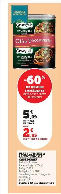 Hyper U Plats cuisinés à la provençale cassegrain offre