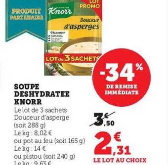 Hyper U Soupe déshydratée knorr offre