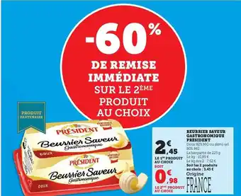 Hyper U Beurrier saveur gastronomique président offre